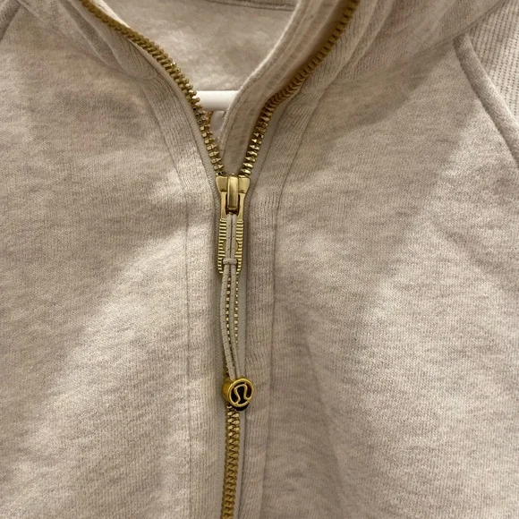 Lululemon Scuba Oversized Funnel Neck Half Neck Half Zip Heathered Light Ivory - Picture 3 of 8